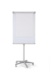 Bi-Office Pizarra Magnética con caballete móvil Smart, rotafolios con ruedas, marco de aluminio de 70 x 100 cm