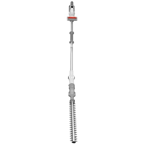 IKRA Tijeras Cortasetos 2 en 1 ICPH 2050 con pértiga telescópica para setos Altos, Incl. batería de 20V, estación de Carga y Cinta de Hombro