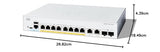 Cisco Switch administrado Cisco Catalyst 1300-8P-E-2G, GE de 8 Puertos, PoE, PS Externa, Combo GE 2x1, protección Limitada de por Vida (C1300-8P-E-2G)