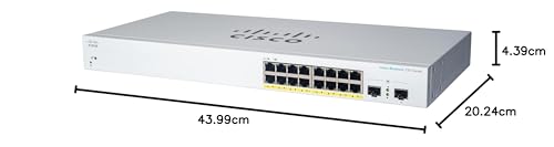 Cisco Switch inteligente Cisco Business CBS220-16T-2G | 16 puertos GE | 2 SFP de 1 G | 3 años de garantía limitada de hardware (CBS220-16T-2G-EU)