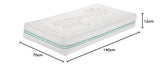 Nalui - Colchón Cuna Desenfundable 70x140cm Baby One con Núcleo Adapt Foam Suave, Transpirable y Acolchado Termorregulador. Hipoalergénico | Certificado Oeko-Tex® | Altura ± 12cm | Hecho en España