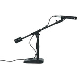 Gator Frameworks - Soporte de micrófono de base corta con peso con brazo telescópico y peso de contador de 2.5 libras; ideal para escritorio, grabación y transmisión (GFW-MIC-0822)