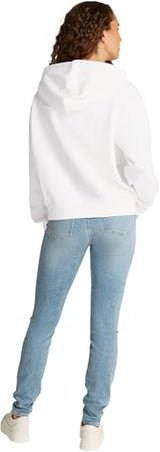 Tommy Hilfiger Hoodie Mujer Contrast Flag Regular Fit, Blanco (Ecru), S