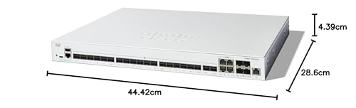 Switch gestionado Cisco Catalyst 1300-24XS, 20 Puertos SPF+ de 10G, 4x10GE SFP+ Combo, protección Limitada de por Vida (C1300-24XS)