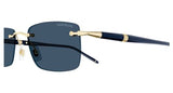 MONTBLANC MB0344S Gafas, Gold-Blue-Blue, 54 para Hombre