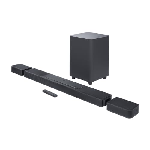 JBL Barra de sonido 1300 con altavoces envolventes desmontables, 1700 W, Wi-Fi integrado, sonido envolvente 3D, MultiBeamTM, Dolby Atmos y DTS X, en negro