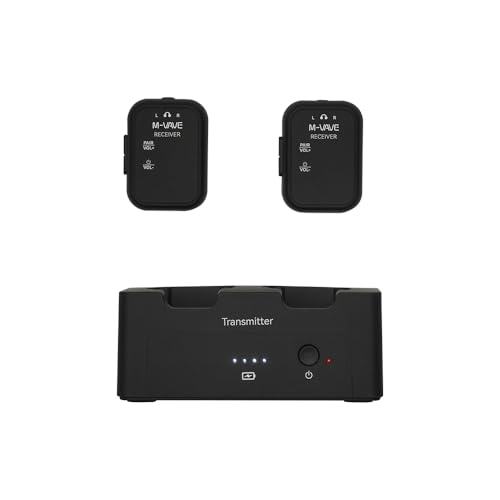 M-Vave WP-12 - Sistema de monitorización intraauditiva inalámbrica - Transmisión de Audio de 2,4 GHz, 24 bits/48 kHz, Alcance de 30 m, batería de Larga duración, múltiples Modos