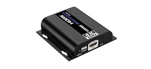 PremiumCord Extensor HDMI 4K hasta 120 m vía LAN, Over IP, Cat5/5E/6, UHD 4K 2160p 60Hz, Full HD 1080p, 4:4:4, HDMI 2.0, HDCP 2.2, Carcasa Robusta de Aluminio