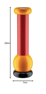 Alessi MP0210 - Molinillo de Sal, Pimienta et Especias de Design, en Madera de Haya, Negro, Amarillo y Rojo