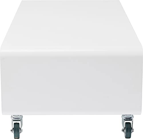 Kare Design Mueble de TV Lounge M, Blanco, Estilo Minimalista, Diseño Moderno, Funcional Espacio, Acero Pulverizado, 30 x 90 x 42 cm (A/A/P)