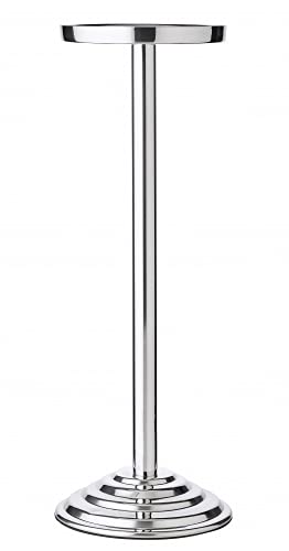 EDZARD Champanera/refrigerador de botellas Valencia, con soporte, acero inoxidable muy pulido, de doble pared, exterior martillado, altura total 83 cm, altura de refrigador 23 cm, diámetro 22 cm