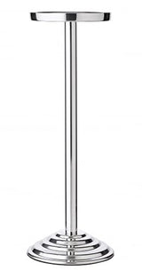 EDZARD Champanera/refrigerador de botellas Valencia, con soporte, acero inoxidable muy pulido, de doble pared, exterior martillado, altura total 83 cm, altura de refrigador 23 cm, diámetro 22 cm