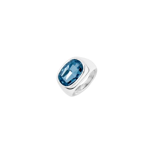 UNO de 50 Anillo En Aleación De Metales Bañado En Plata De Ley Con Cristal Facetado