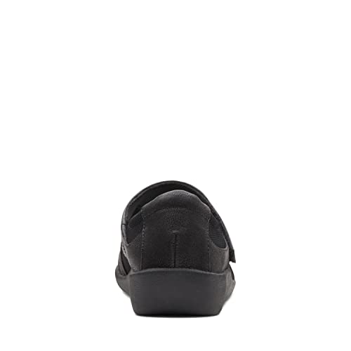 Clarks Sillian Bella, Zapatos Planos Mary Jane Mujer, Black Synthetic, 41.5 EU