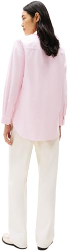 Tommy Hilfiger Camisa Mujer Oxford Relaxed Fit, Multicolor (Classic Ithaca STP/Mid Pink), 44