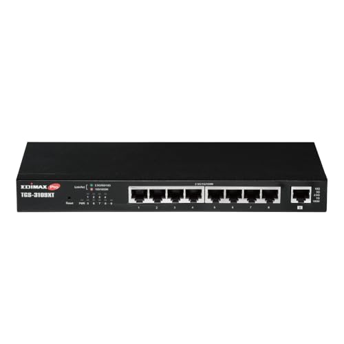 Edimax TGS-3109XT - Conmutador Inteligente Web de 8 Puertos 2.5GbE con 1 Puerto Multi-Gigabit de 10GbE