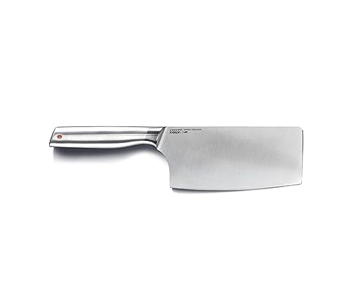 Joseph Joseph Fusion Cuchillos de Cocina Profesionales, Cuchillo Carnicero y Tijeras, Acero Inoxidable Japones, 5 piezas, Bloque de Madera