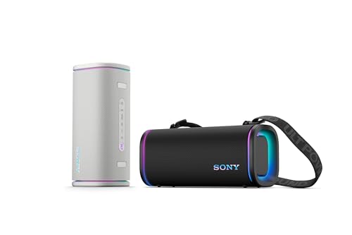 Sony ULT Field 5, Altavoz portátil Bluetooth Potente, 25 H de batería, 2 Modos ULT Power Sound, Resistente al Agua y al Polvo, 360 Luces, Correa Extraible para el Hombro, Compacto, Blanco Marfil