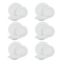 Juego de manteles individuales de porcelana con rayas doradas de 18 piezas