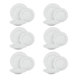 Juego de manteles individuales de porcelana con rayas doradas de 18 piezas