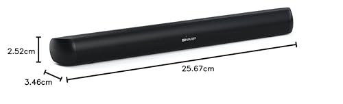 Sharp HT-SB107 2.0 Barra de Sonido, Cine en Casa, Bluetooth, HDMI ARC/CEC, USB Playback, Potencia Máxima Total de Salida 90 W, 65 cm, Color Negro