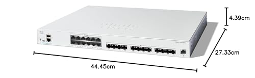 Switch gestionado Cisco Catalyst 1300-24XTS, 12 Puertos de 10G de Cobre, 12x10GE SFP+, protección Limitada de por Vida (C1300-24XTS)