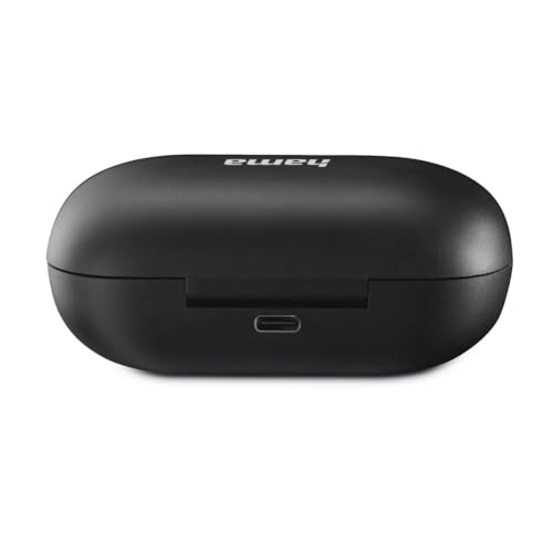 Hama True Wireless In Ear - Auriculares Bluetooth (batería de 4 Horas, Tiempo de conversación de 12 Horas, batería de 12 Horas, Auriculares con Carga inalámbrica y Cargador inalámbrico, protección