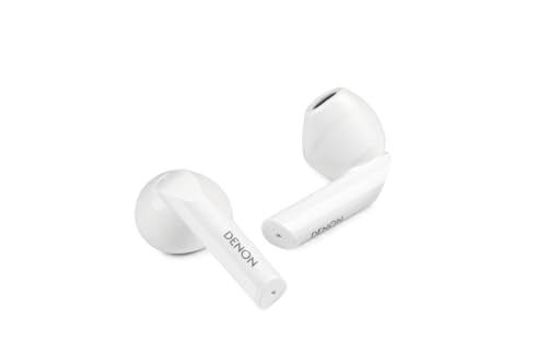 Denon AH-C500W - Auriculares intrauditivos inalámbricos, Resistentes al Agua, con micrófono Integrado, Color Blanco