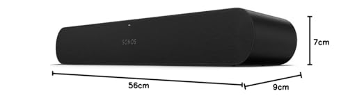 Sonos Ray - Barra de Sonido compacta para la Tele y la música - Negro