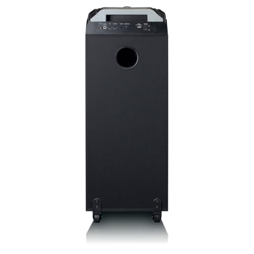 Lenco Altavoz para Karaoke PA-260, Sistema de Karaoke Bluetooth, 120 W RMS, Efectos de luz, batería integrada, 12 Horas de reproducción, 2 micrófonos, Color Negro