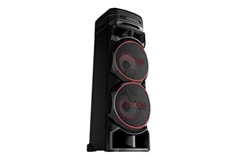 LG XBOOM RNC9, Altavoz de Gran Potencia, Bluetooth, USB, Funciones DJ, Karaoke, Iluminación LED Multicolor, Amplia Conectividad, 4 Altavoces, Color Negro