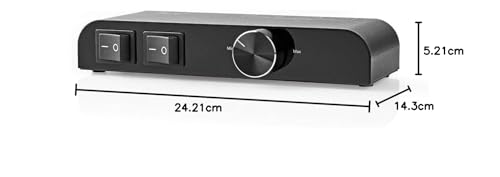 Nedis caja de control de altavoces - Conmutación entre dos pares de altavoces o reproducción simultánea - Dos interruptores basculantes separados y un control de volumen - 4-16 ohmios, 60 W - Negro