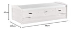 Inter Link Cama Infantil Madera Maciza Orgánica Pintada Natural 90x200 cm, Blanco