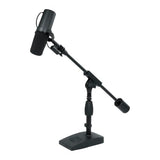 Gator Frameworks - Soporte de micrófono de base corta con peso con brazo telescópico y peso de contador de 2.5 libras; ideal para escritorio, grabación y transmisión (GFW-MIC-0822)