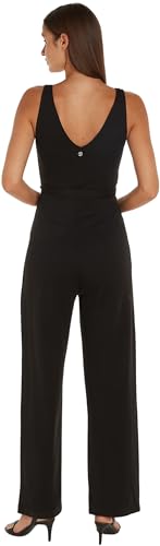 Tommy Hilfiger Mono Jumpsuit para Mujer Wrap Detail sin Mangas, Negro (Black), XL