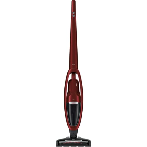 AEG QX7-1ULTAN Aspiradora Sin Cable, 21,6 V, Autonomía de 50 min, 2 Velocidades, Tecnología Cyclonic, Filtración de 5 Pasos, Depósito de 0,3 L, 4 Accesorios, Rojo Metalizado
