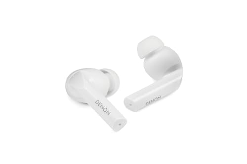 Denon AH-C840NCW - Auriculares intrauditivos inalámbricos Bluooth con cancelación Activa de Ruido, Resistentes al Agua, Llamada cristalina, Color Blanco