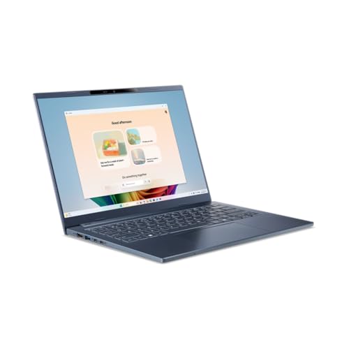 acer Aspire 14 AI Copilot+ PC A14-11M, Ordenador Portátil 14" WUXGA IPS (Qualcomm Snapdragon X X1-26100, 16 GB RAM, 512 GB SSD, Qualcomm Adreno, Windows 11 Home), Azul, Teclado QWERTY Español
