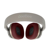 DeeBee dB-Pulse-GLB Auriculares Bluetooth Circumaurales, Cancelación de Ruido, 40 Horas de Batería, Beige, con Almohadilla Intercambiable