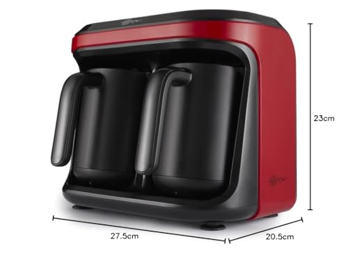 Karaca Hatır Hüps Duet Cafetera turca Rojo 1400 W Cafetera turca Simple Cafetera tradicional