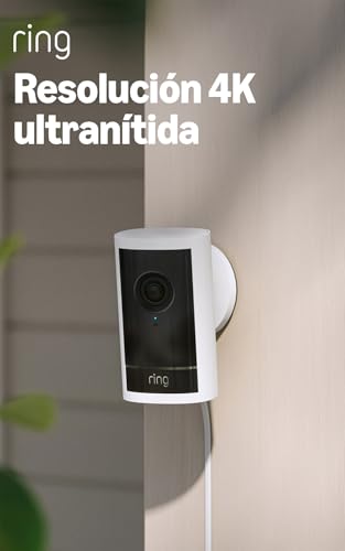 Ring Cámara exterior Pro con enchufe (Outdoor Camera Pro, última generación) | Cámara de seguridad | Retinal Vision 4K, zoom de hasta 10x | Prueba gratuita de 30 días del plan de suscripción Ring
