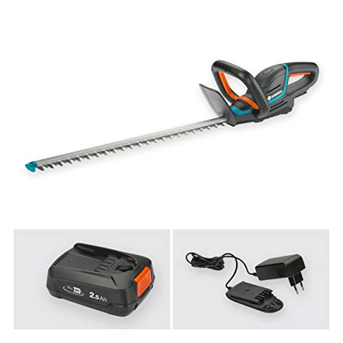 Gardena Set Ready-To-Use de cortasetos a batería ComfortCut 60 18V P4A: cortasetos con mango ergonómico y protección antiimpactos, ligero para un mejor manejo, incluye batería P4A de 18V (14731-20)