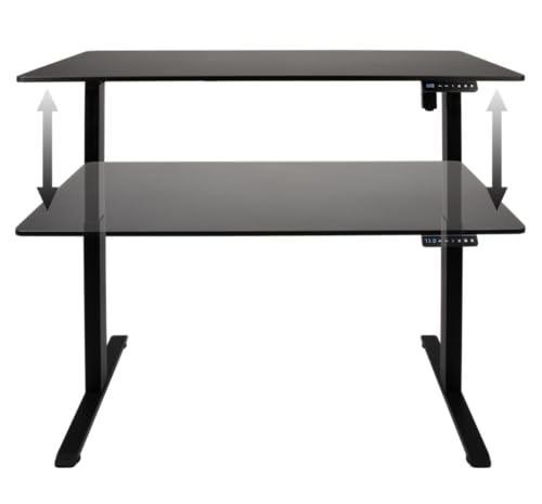 Konix Escritorio Gaming Elevate Ajustable de pie o Sentado 120 x 60 x 73-118 cm en Forma de T - 3 Alturas Ajustables - Estructura metálica - Negro