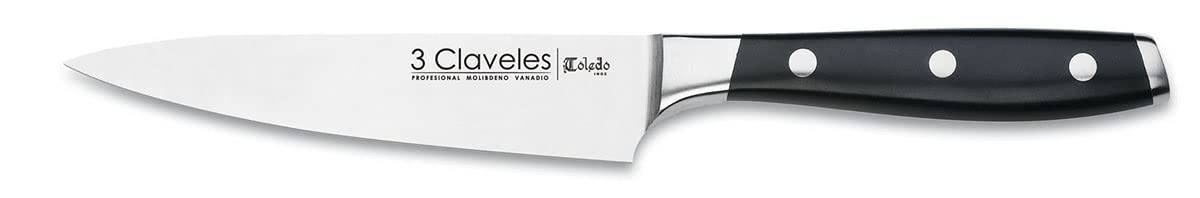 3 CLAVELES Juego Cocina, Madera,Acero Inoxidable, 5 Cuchillos Ash Toledo + 1 Tijera Star, 1637