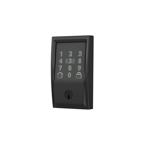 SCHLAGE BE499WB CEN 622 Encode Plus - Cerradura inteligente con WiFi, color negro mate