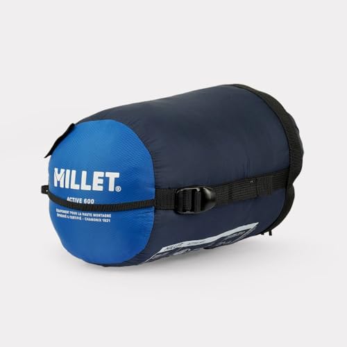 MILLET Active 600 Saco de Dormir, Azur Blue, Ouverture Droite