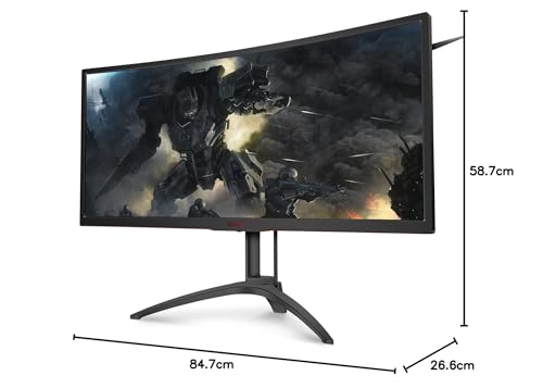 AOC Agon AG352UCG6 - Monitor curvo gaming de 35" UHD 4K (3440 x 1440, 2500:1, 4 ms, 120 Hz, Gsync, FlickerFree, LowBlue, Altavoces, VESA, HDMI, DisplayPort) Gris