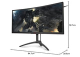 AOC Agon AG352UCG6 - Monitor curvo gaming de 35" UHD 4K (3440 x 1440, 2500:1, 4 ms, 120 Hz, Gsync, FlickerFree, LowBlue, Altavoces, VESA, HDMI, DisplayPort) Gris