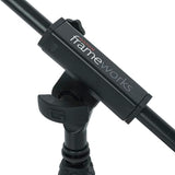 Gator Frameworks - Soporte de micrófono de base corta con peso con brazo telescópico y peso de contador de 2.5 libras; ideal para escritorio, grabación y transmisión (GFW-MIC-0822)