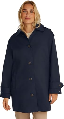 Tommy Hilfiger Parka Mujer Cotton Hood Gabardina, Azul (Desert Sky), 44